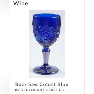 Buzz Saw Cobalt Blue Wine Goblet by Degenhart